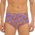 Purple Bacon Pattern Print Men's Triangle Swim Briefs