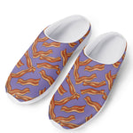 Purple Bacon Pattern Print Mesh Casual Shoes