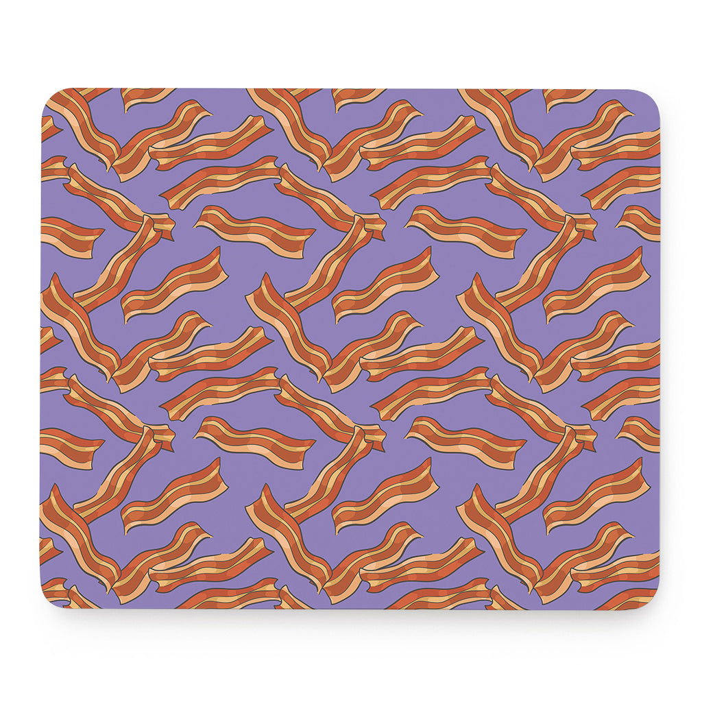 Purple Bacon Pattern Print Mouse Pad