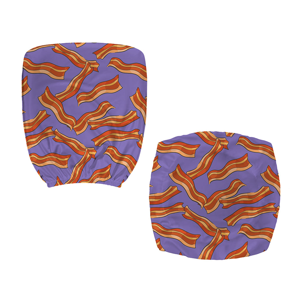 Purple Bacon Pattern Print Office Chair Cover