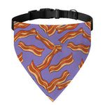 Purple Bacon Pattern Print Over The Collar Dog Bandana