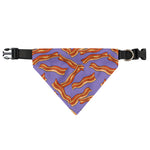 Purple Bacon Pattern Print Over The Collar Dog Bandana
