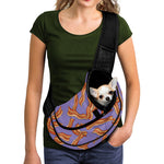 Purple Bacon Pattern Print Pet Sling Carrier