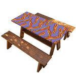 Purple Bacon Pattern Print Picnic Table Cover