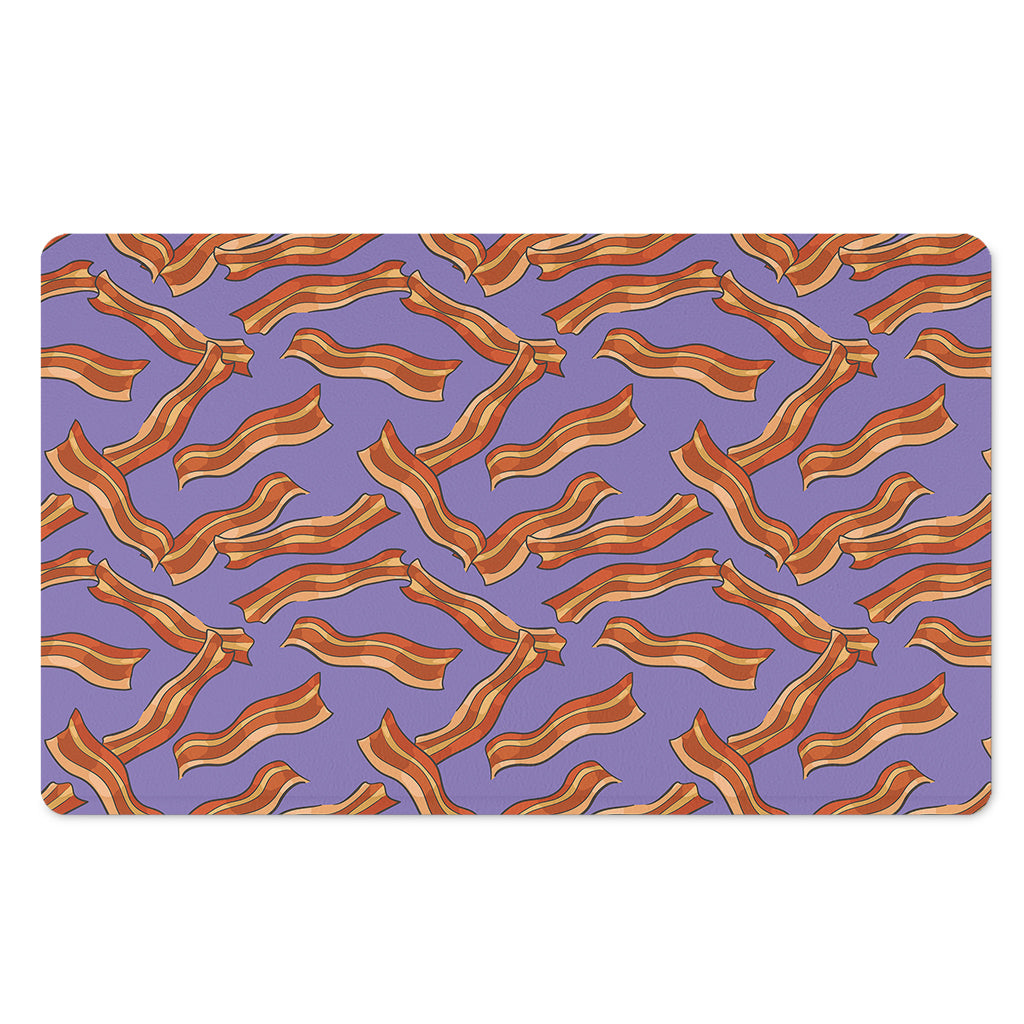 Purple Bacon Pattern Print Polyester Doormat