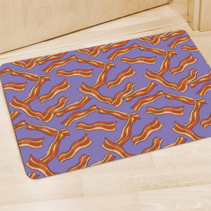 Purple Bacon Pattern Print Polyester Doormat