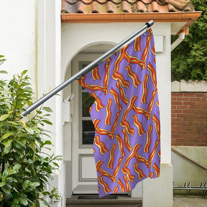 Purple Bacon Pattern Print Polyester Flag