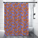 Purple Bacon Pattern Print Premium Shower Curtain