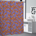 Purple Bacon Pattern Print Premium Shower Curtain