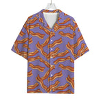 Purple Bacon Pattern Print Rayon Hawaiian Shirt