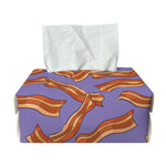 Purple Bacon Pattern Print Rectangle Tissue Box Cover