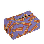 Purple Bacon Pattern Print Rectangle Tissue Box Cover