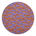 Purple Bacon Pattern Print Round Blanket