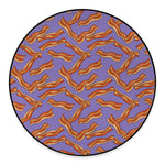 Purple Bacon Pattern Print Round Floor Mat