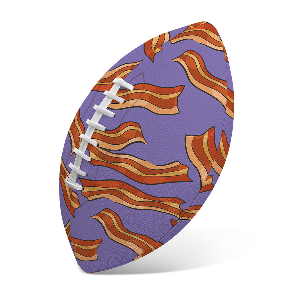 Purple Bacon Pattern Print Rugby Ball