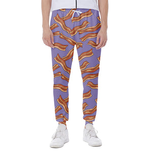 Purple Bacon Pattern Print Scuba Joggers