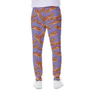 Purple Bacon Pattern Print Scuba Joggers