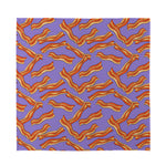 Purple Bacon Pattern Print Silk Bandana