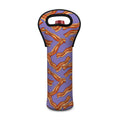 Purple Bacon Pattern Print Single Neoprene Wine Tote