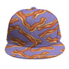 Purple Bacon Pattern Print Snapback Cap