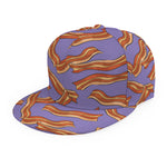 Purple Bacon Pattern Print Snapback Cap