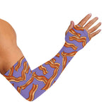 Purple Bacon Pattern Print Sun Protection Arm Sleeves