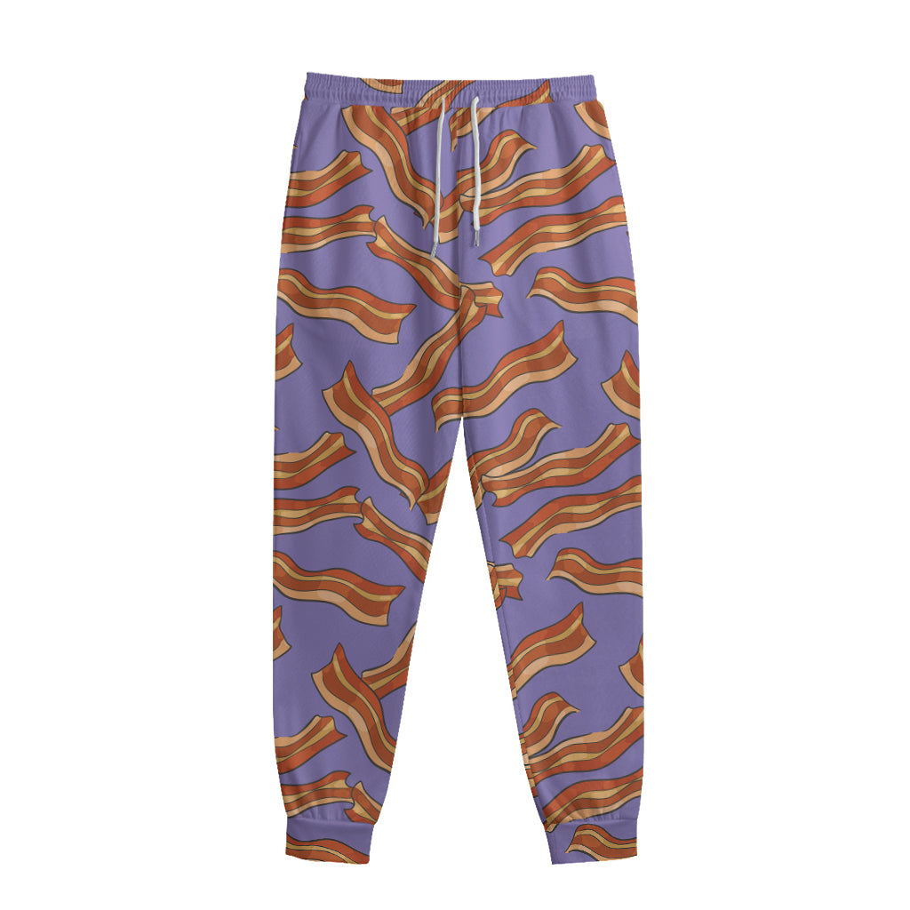 Purple Bacon Pattern Print Sweatpants