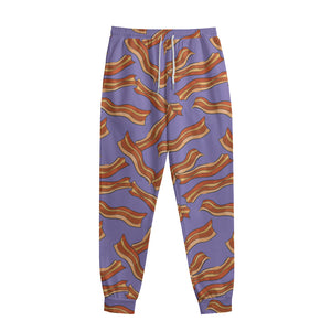 Purple Bacon Pattern Print Sweatpants