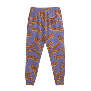 Purple Bacon Pattern Print Sweatpants