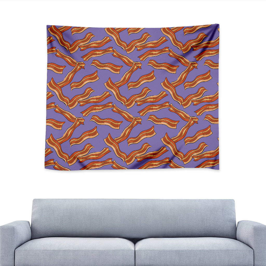 Purple Bacon Pattern Print Tapestry