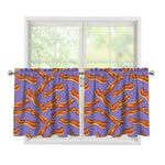 Purple Bacon Pattern Print Tier Curtains