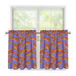 Purple Bacon Pattern Print Tier Curtains