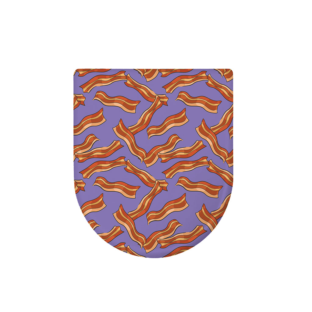 Purple Bacon Pattern Print Toilet Lid Cover