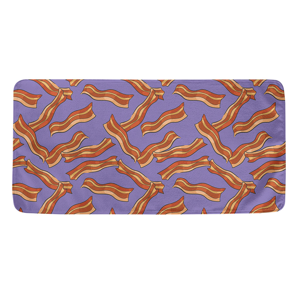 Purple Bacon Pattern Print Towel