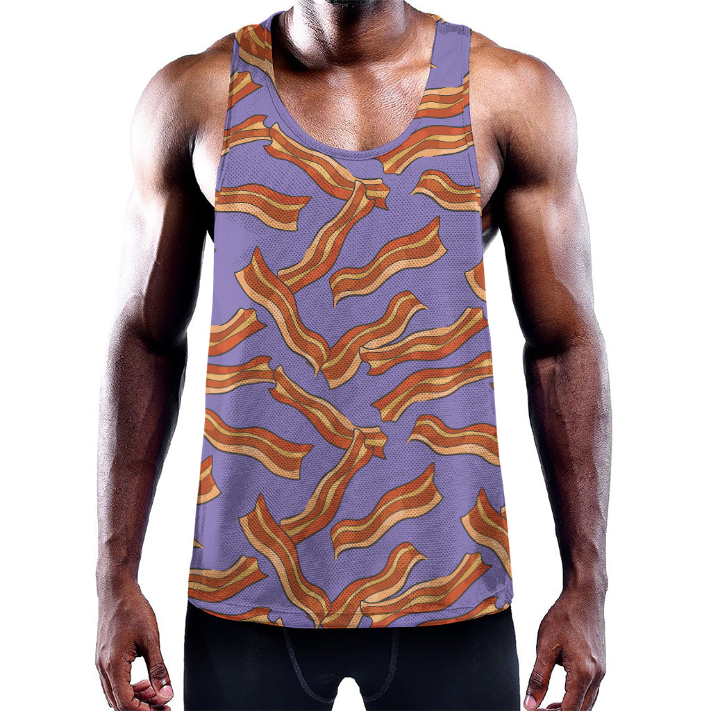 Purple Bacon Pattern Print Training Tank Top