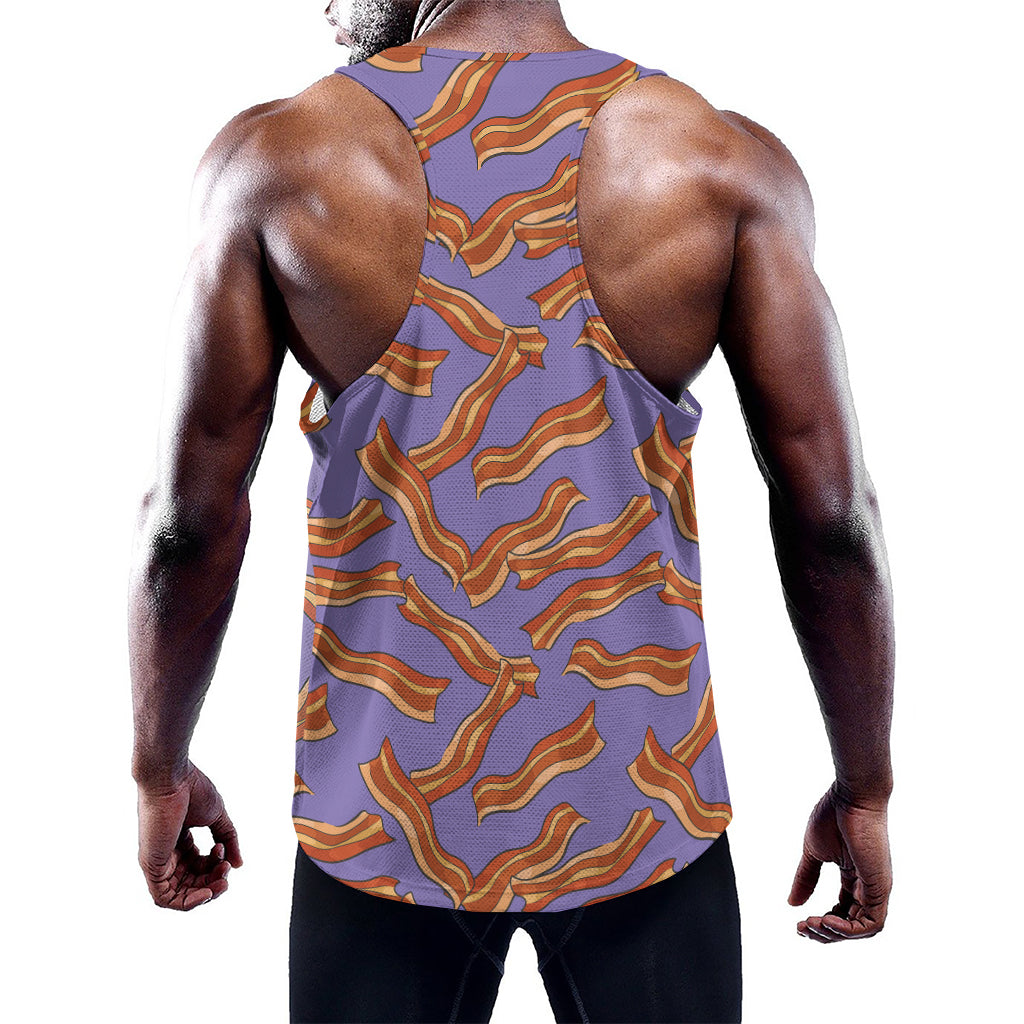 Purple Bacon Pattern Print Training Tank Top