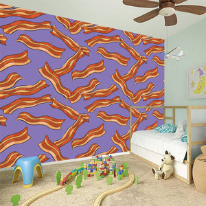 Purple Bacon Pattern Print Wall Sticker