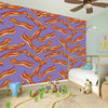 Purple Bacon Pattern Print Wall Sticker