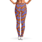 Purple Bacon Pattern Print Women's Leggings