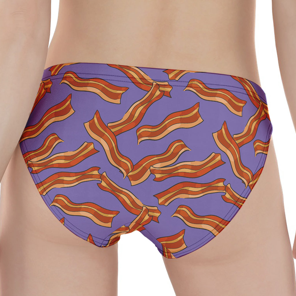 Purple Bacon Pattern Print Women's Panties