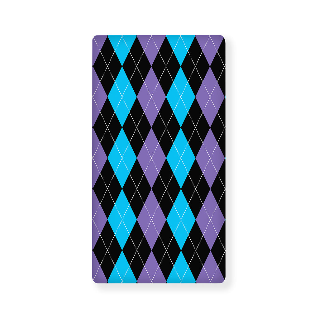 Purple Black And Blue Argyle Print Baby Crib Sheet