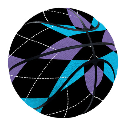 Purple Black And Blue Argyle Print Basketball