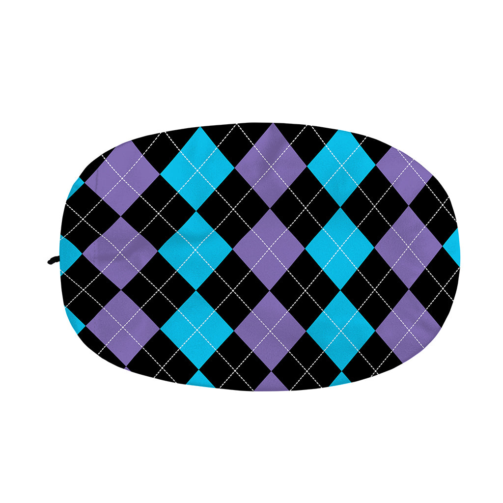 Purple Black And Blue Argyle Print Car Side Mirror Covers