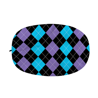 Purple Black And Blue Argyle Print Car Side Mirror Covers