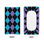 Purple Black And Blue Argyle Print Changing Pad Cover