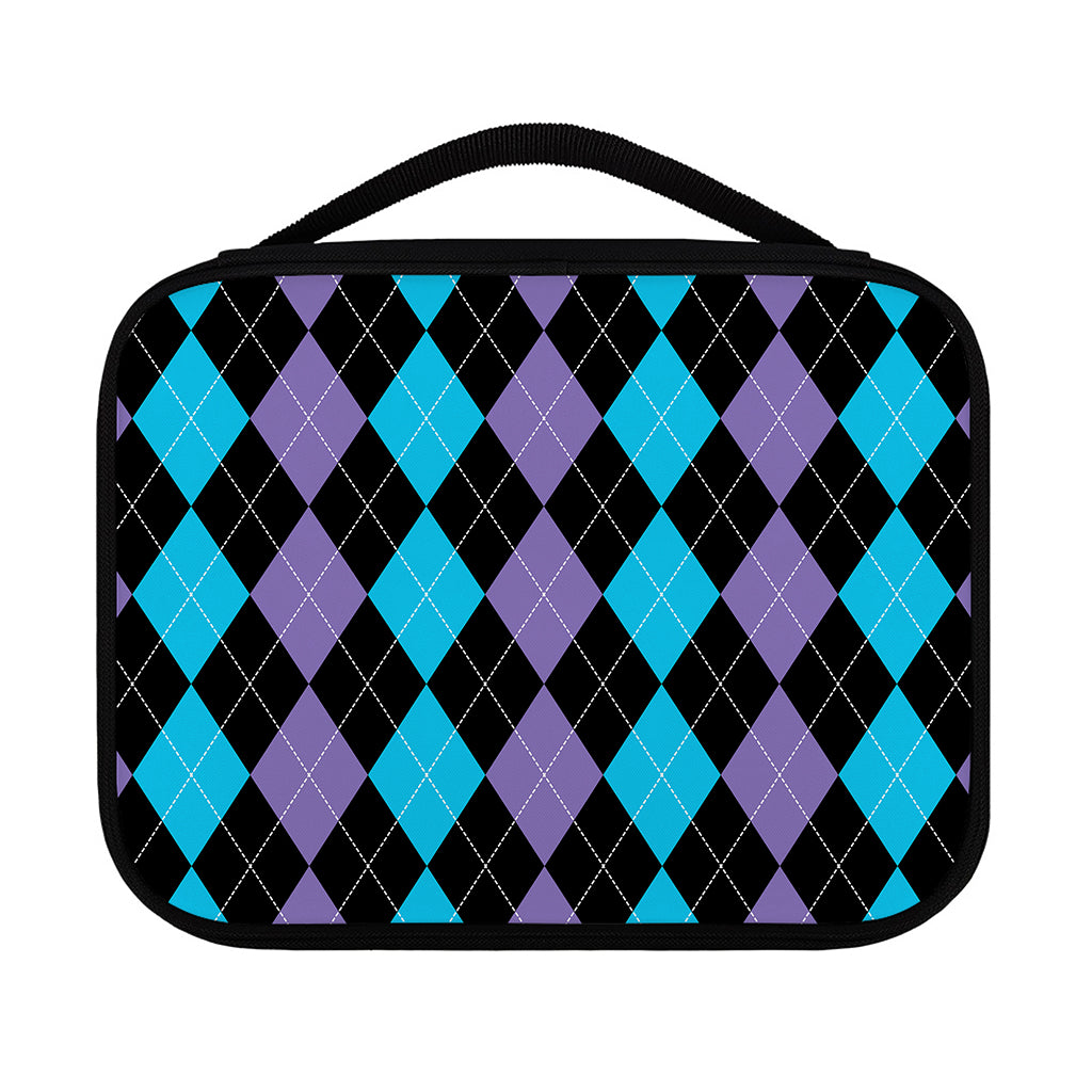 Purple Black And Blue Argyle Print Classic Bible Case