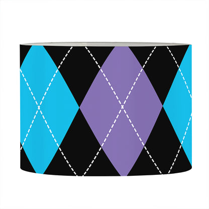 Purple Black And Blue Argyle Print Drum Lamp Shade