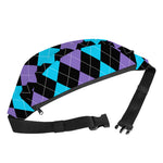 Purple Black And Blue Argyle Print Fanny Pack