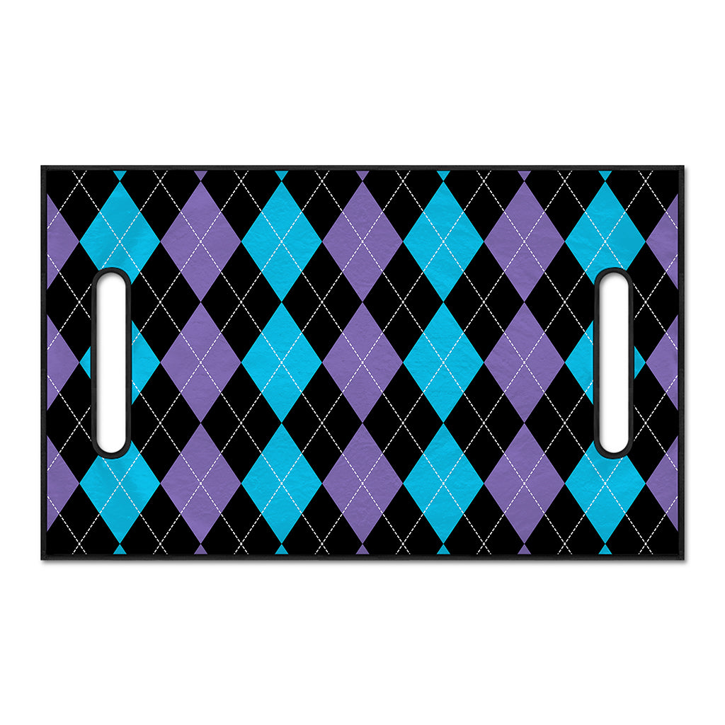 Purple Black And Blue Argyle Print Golf Cart Seat Cover