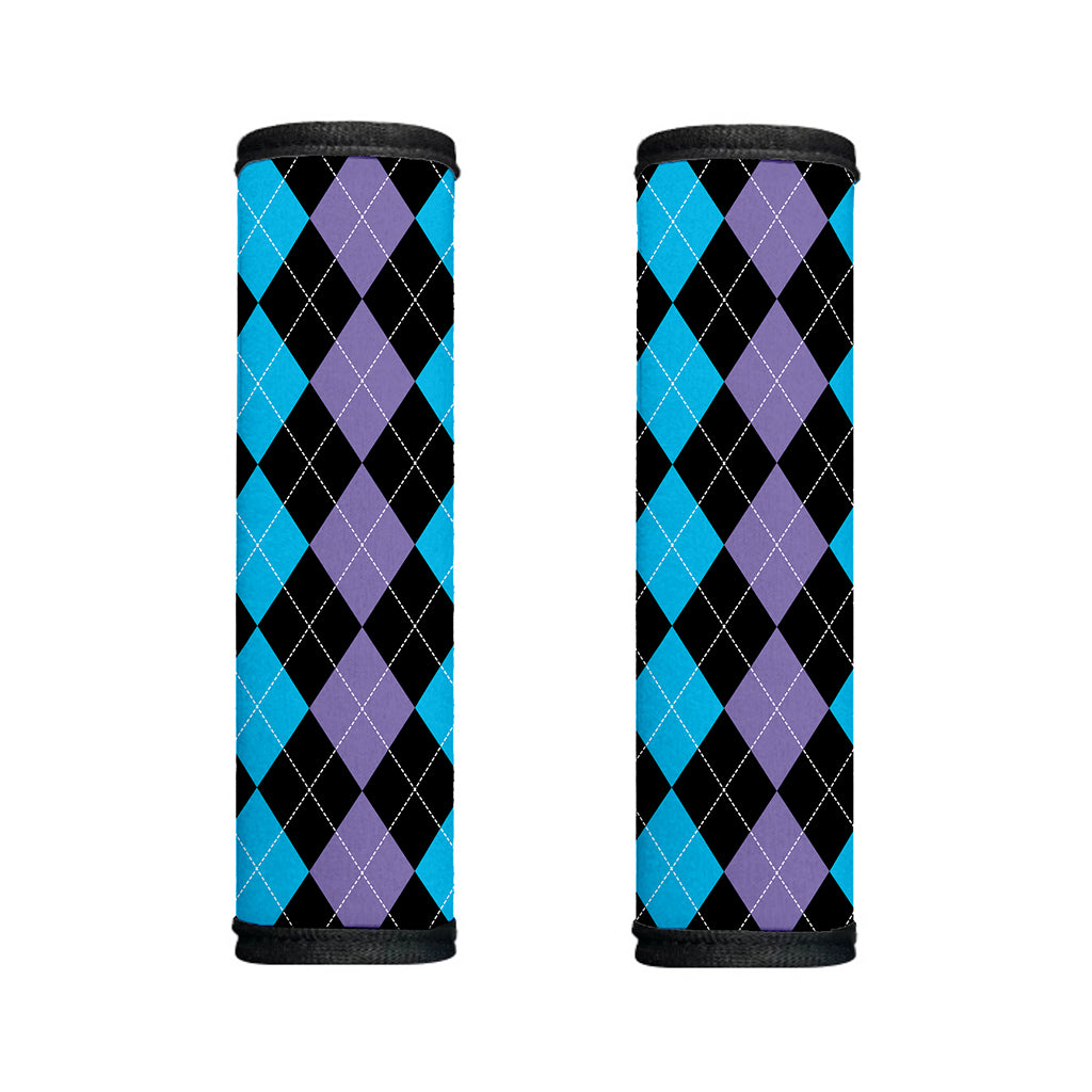 Purple Black And Blue Argyle Print Handle Covers